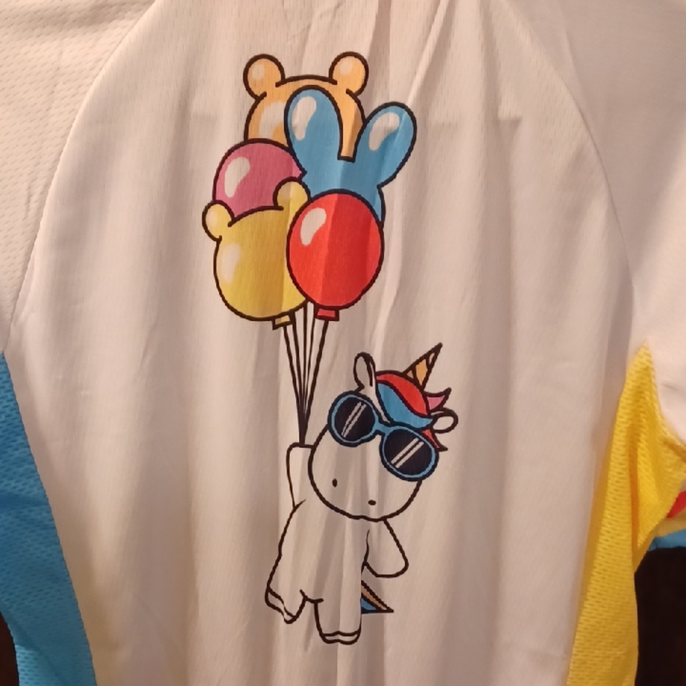 Biycle Booth Unicorn Cycling Jersey - White, Blue, Yellow - Picture 4 of 11
